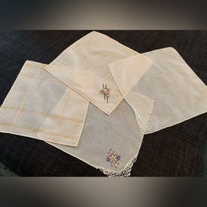 Vintage Handkerchiefs Set of 4